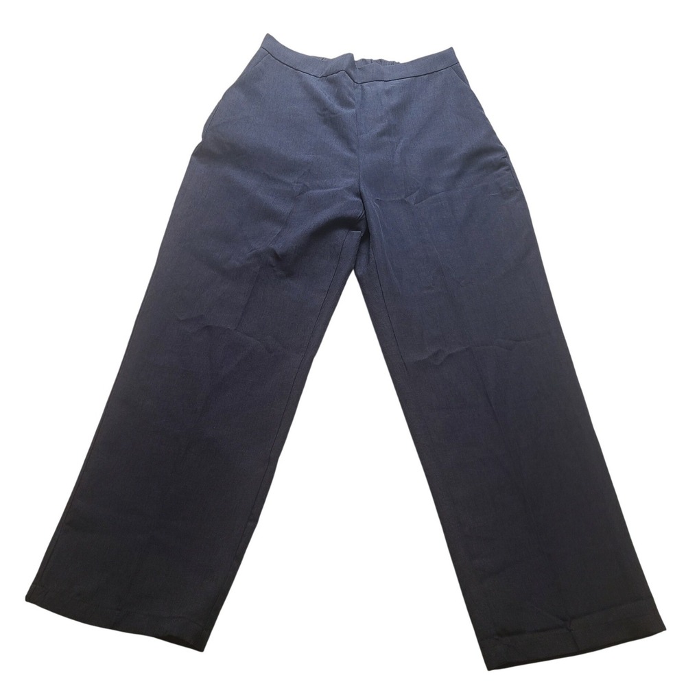 Emery Rose‎ Navy Blue Wide Leg Women's Trousers Elastic Waist Office Pants Large